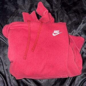 Nike Men's Club Fleece Hoodie - Dark team red